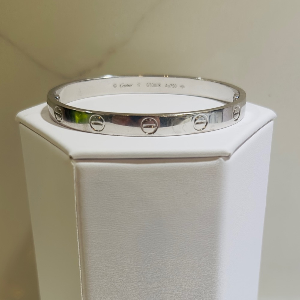 CARTIER 18K WHITE GOLD LOVE BRACELET